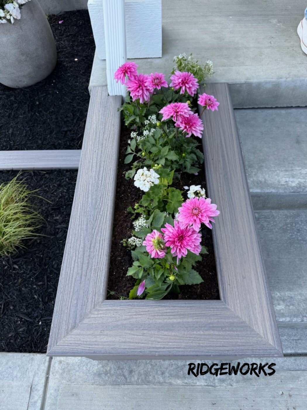 Planting bed detail along outdoor living space
